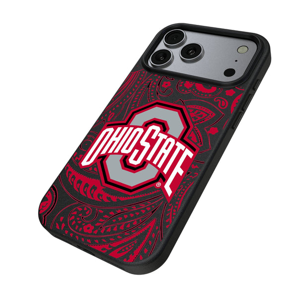 Ohio State University Buckeyes Paisley iPhone MagSafe Compatible Phone Case for Apple iPhone Iso.Jpg
