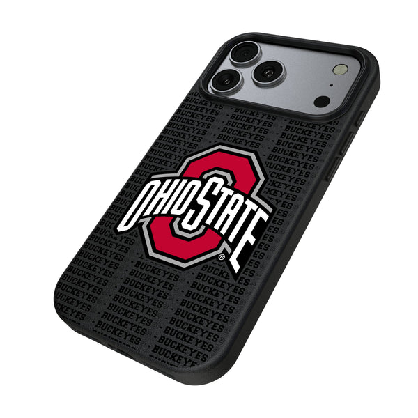 Ohio State University Buckeyes Text Backdrop iPhone MagSafe Compatible Phone Case for Apple iPhone Iso.Jpg