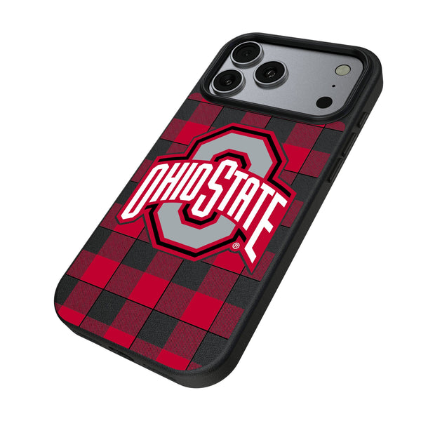 Ohio State University Buckeyes Plaid iPhone MagSafe Compatible Phone Case for Apple iPhone Iso.Jpg