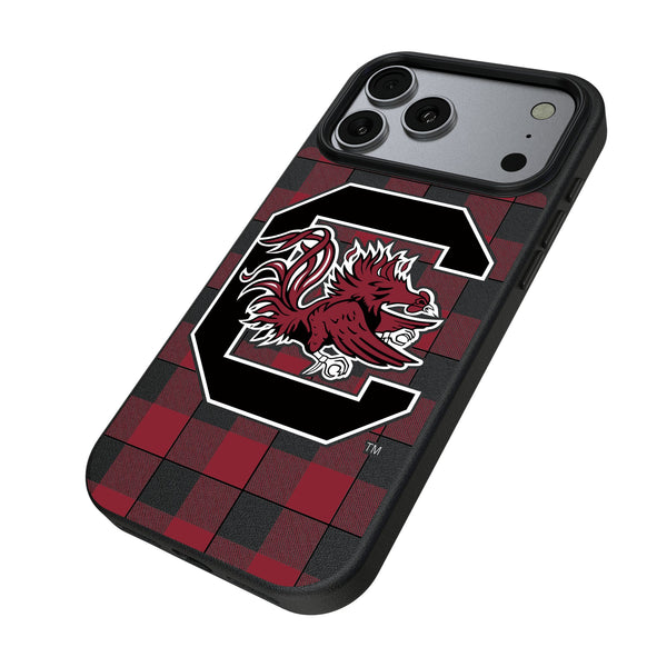 University of South Carolina Gamecocks Plaid iPhone MagSafe Compatible Phone Case for Apple iPhone Iso.Jpg
