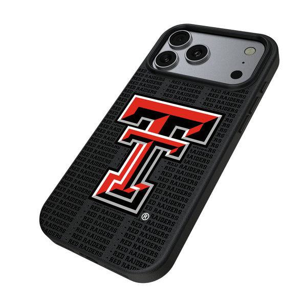 Texas Tech Red Raiders Text Backdrop iPhone MagSafe Compatible Phone Case for Apple iPhone Iso.Jpg
