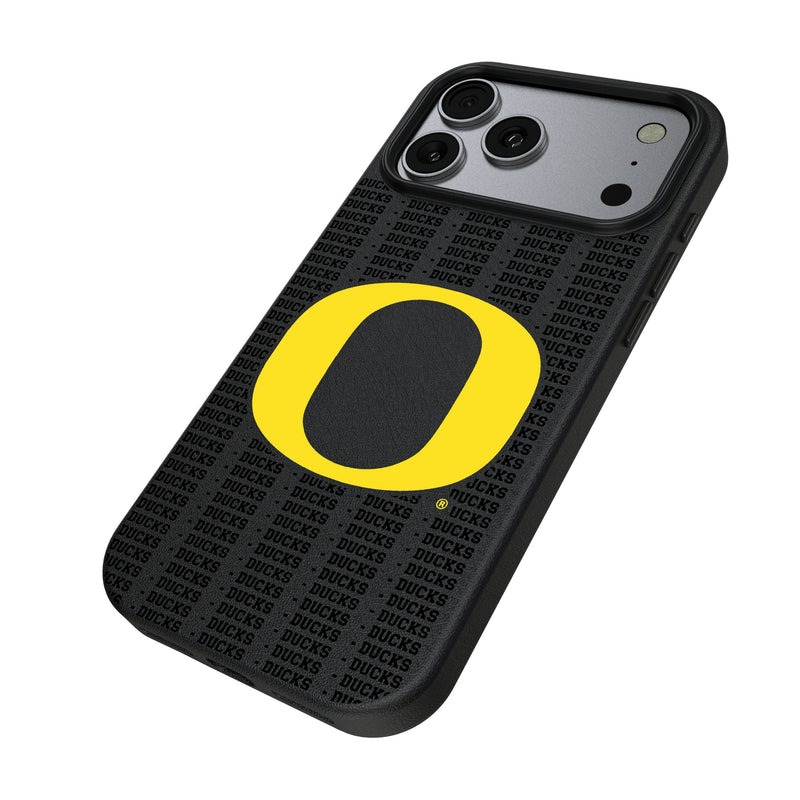 University of Oregon Ducks Text Backdrop iPhone MagSafe Compatible Phone Case for Apple iPhone Iso.Jpg
