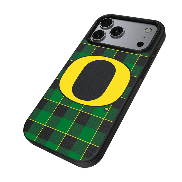 University of Oregon Ducks Plaid iPhone MagSafe Compatible Phone Case for Apple iPhone Iso.Jpg