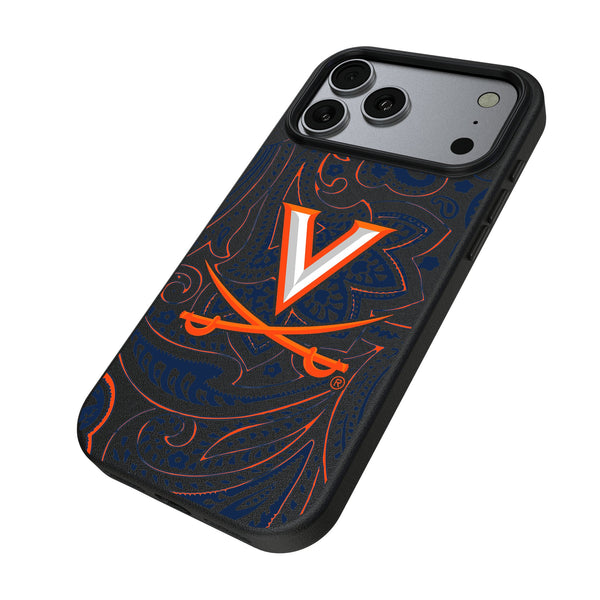 University of Virginia Cavaliers Paisley iPhone MagSafe Compatible Phone Case for Apple iPhone Iso.Jpg
