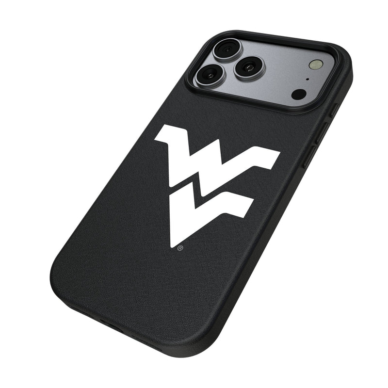 West Virginia University Mountaineers Text Backdrop iPhone MagSafe Compatible Phone Case for Apple iPhone Iso.Jpg