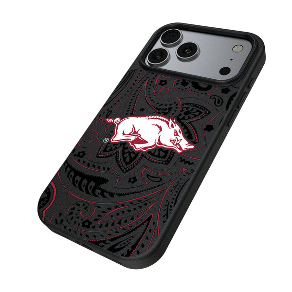 University of Arkansas Fayetteville Razorbacks Paisley iPhone MagSafe Compatible Phone Case for Apple iPhone Iso.Jpg