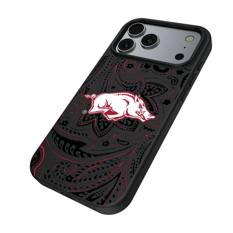 University of Arkansas Fayetteville Razorbacks Paisley iPhone MagSafe Compatible Phone Case for Apple iPhone Iso.Jpg