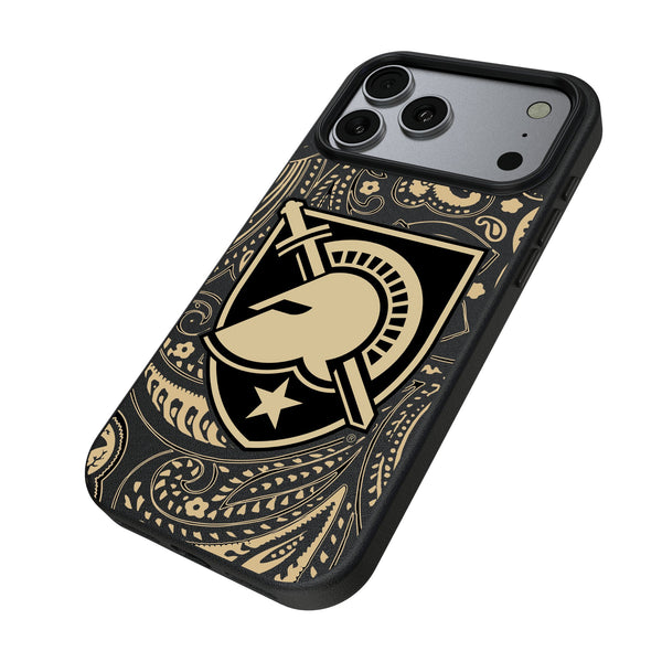 United States Military Academy Black Knights Paisley iPhone MagSafe Compatible Phone Case for Apple iPhone Iso.Jpg