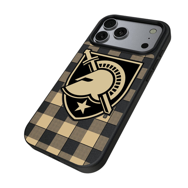 United States Military Academy Black Knights Plaid iPhone MagSafe Compatible Phone Case for Apple iPhone Iso.Jpg