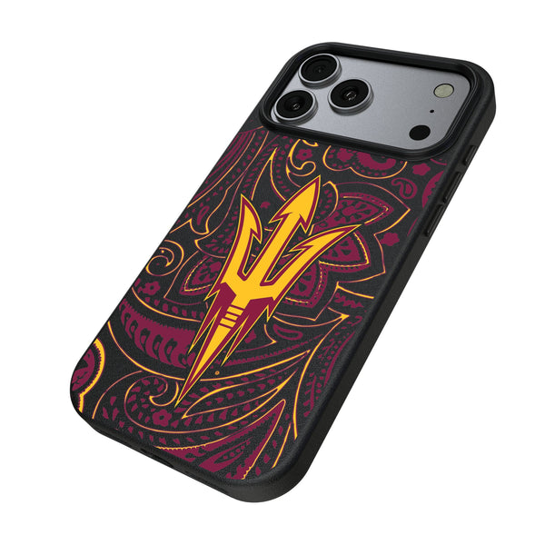 Arizona State University Sun Devils Paisley iPhone MagSafe Compatible Phone Case for Apple iPhone Iso.Jpg