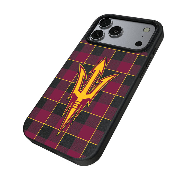 Arizona State University Sun Devils Plaid iPhone MagSafe Compatible Phone Case for Apple iPhone Iso.Jpg
