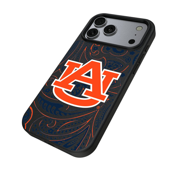 University of Auburn Tigers Paisley iPhone MagSafe Compatible Phone Case for Apple iPhone Iso.Jpg