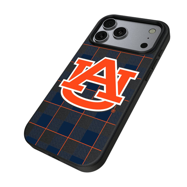 University of Auburn Tigers Plaid iPhone MagSafe Compatible Phone Case for Apple iPhone Iso.Jpg