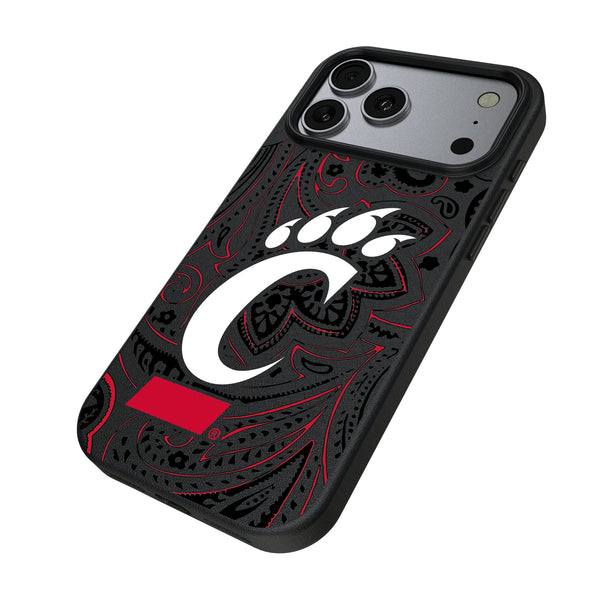 University of Cincinnati Bearcats Paisley iPhone MagSafe Compatible Phone Case for Apple iPhone Iso.Jpg