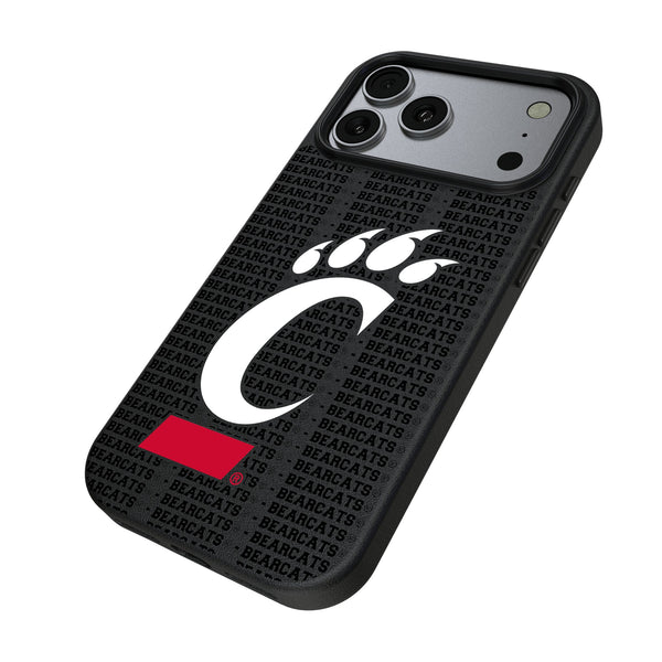 University of Cincinnati Bearcats Text Backdrop iPhone MagSafe Compatible Phone Case for Apple iPhone Iso.Jpg