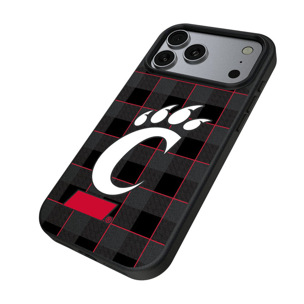 University of Cincinnati Bearcats Plaid iPhone MagSafe Compatible Phone Case for Apple iPhone Iso.Jpg