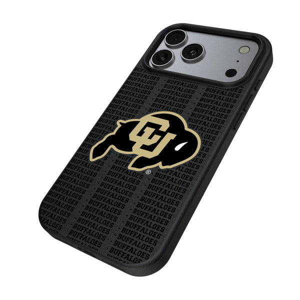 University of Colorado Buffaloes Text Backdrop iPhone MagSafe Compatible Phone Case for Apple iPhone Iso.Jpg