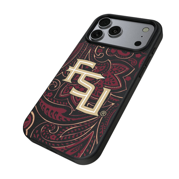 Florida State University Seminoles Athletic Wordmark Paisley iPhone MagSafe Compatible Phone Case for Apple iPhone Iso.Jpg