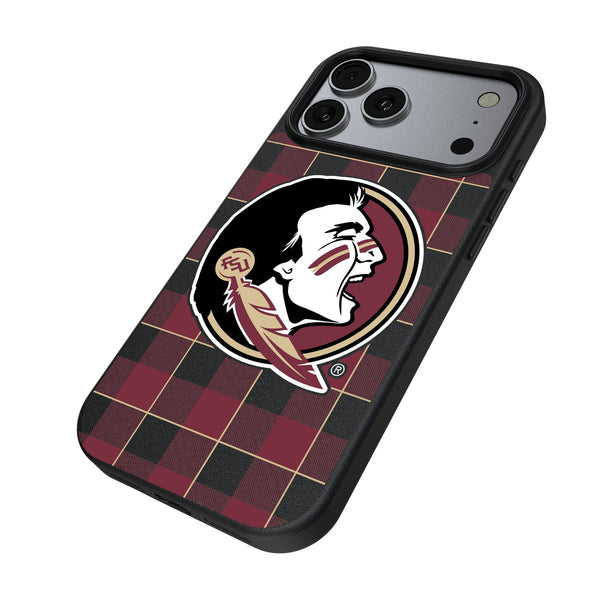 Florida State University Seminoles Plaid iPhone MagSafe Compatible Phone Case for Apple iPhone Iso.Jpg