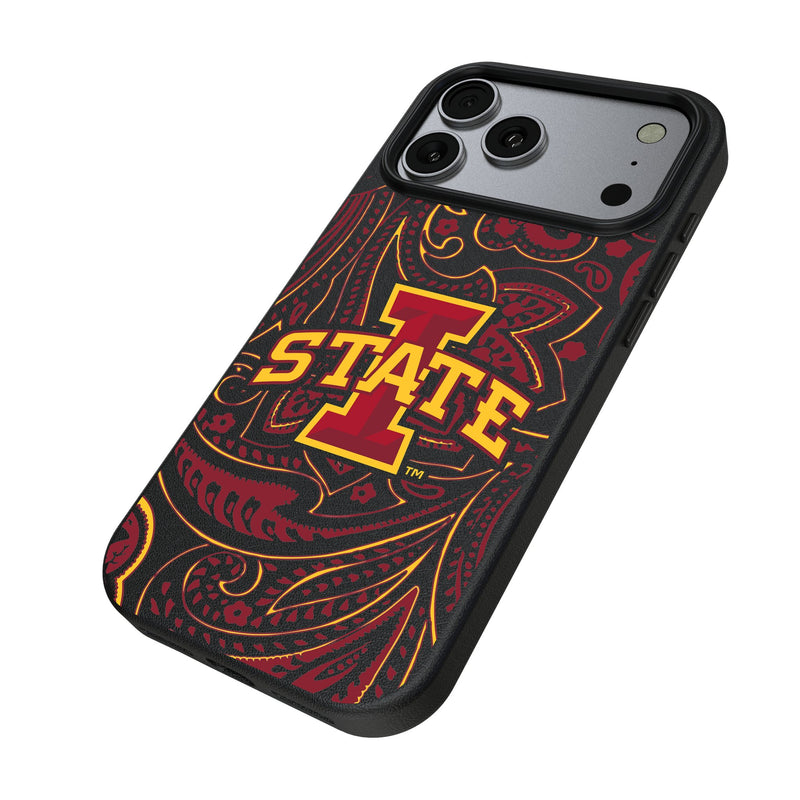 Iowa State University Cyclones Paisley iPhone MagSafe Compatible Phone Case for Apple iPhone Iso.Jpg