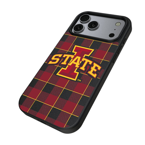 Iowa State University Cyclones Plaid iPhone MagSafe Compatible Phone Case for Apple iPhone Iso.Jpg