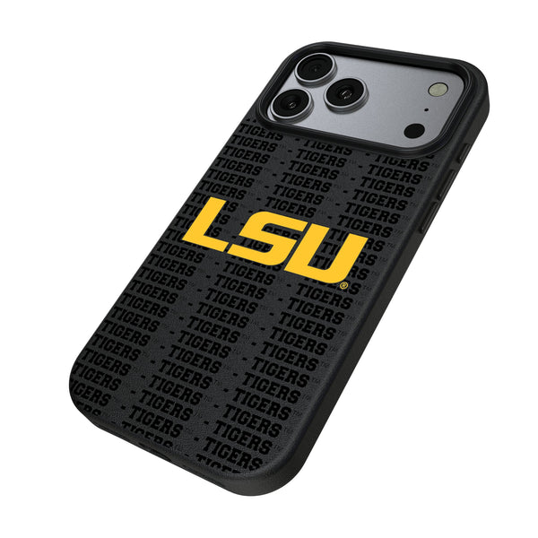 Louisiana State University Tigers Text Backdrop iPhone MagSafe Compatible Phone Case for Apple iPhone Iso.Jpg