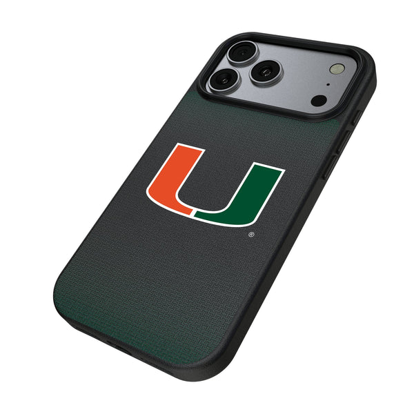 University of Miami Hurricanes Linen iPhone MagSafe Compatible Phone Case for Apple iPhone Iso.Jpg