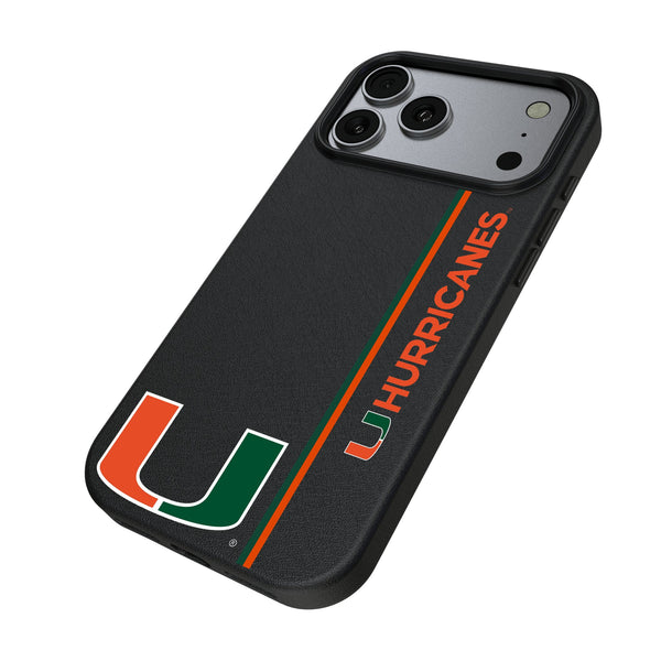 University of Miami Hurricanes Sidebar iPhone MagSafe Compatible Phone Case for Apple iPhone Iso.Jpg