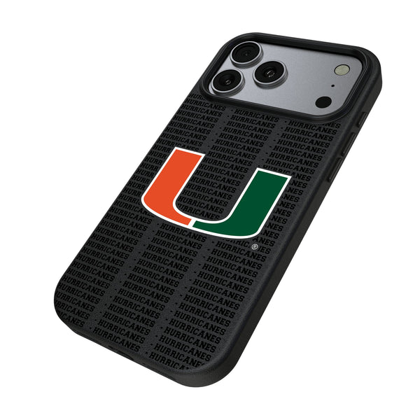 University of Miami Hurricanes Text Backdrop iPhone MagSafe Compatible Phone Case for Apple iPhone Iso.Jpg