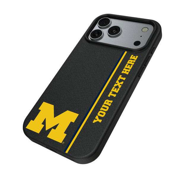 University of Michigan Wolverines Personalized Sidebard iPhone MagSafe Compatible Phone Case for Apple iPhone Iso.Jpg