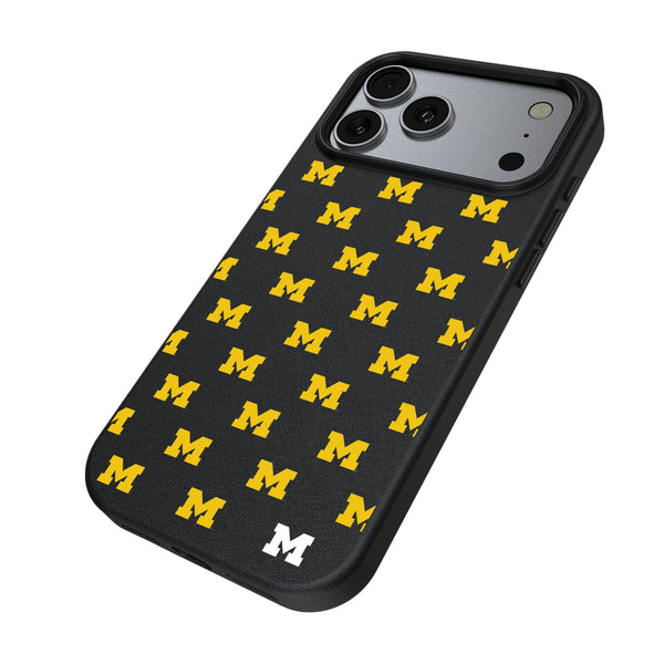 University of Michigan Wolverines Fashion Pattern iPhone MagSafe Compatible Phone Case for Apple iPhone Iso.Jpg