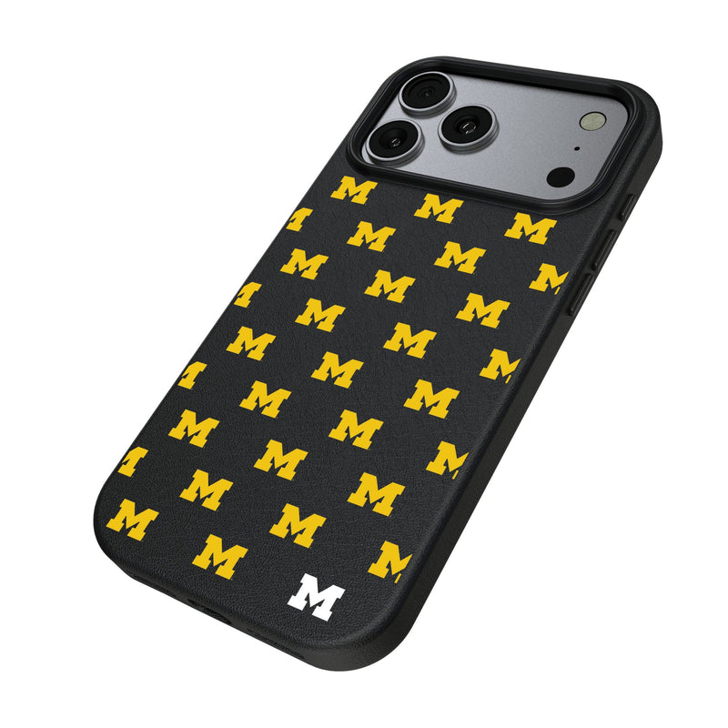 University of Michigan Wolverines Fashion Pattern iPhone MagSafe Compatible Phone Case for Apple iPhone Iso.Jpg