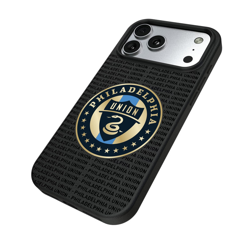 Philadelphia Union Text Backdrop iPhone MagSafe Compatible Phone Case for Apple iPhone Iso.Jpg