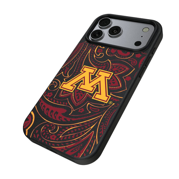 University of Minnesota Golden Gophers Paisley iPhone MagSafe Compatible Phone Case for Apple iPhone Iso.Jpg