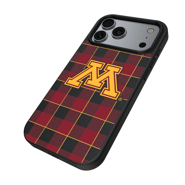 University of Minnesota Golden Gophers Plaid iPhone MagSafe Compatible Phone Case for Apple iPhone Iso.Jpg