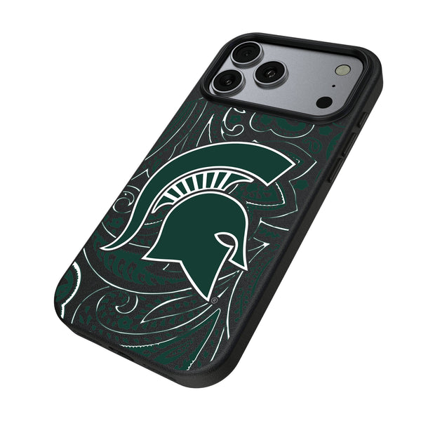 Michigan State University Spartans Paisley iPhone MagSafe Compatible Phone Case for Apple iPhone Iso.Jpg