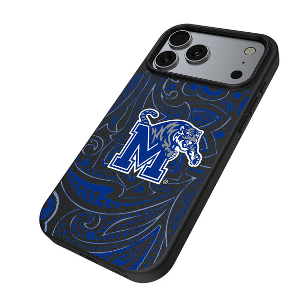 University of Memphis Tigers Paisley iPhone MagSafe Compatible Phone Case for Apple iPhone Iso.Jpg