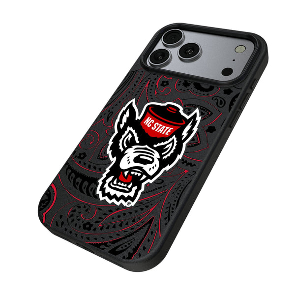 North Carolina State University Wolfpack Paisley iPhone MagSafe Compatible Phone Case for Apple iPhone Iso.Jpg