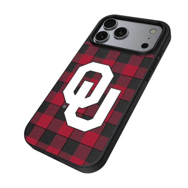 University of Oklahoma Sooners Plaid iPhone MagSafe Compatible Phone Case for Apple iPhone Iso.Jpg