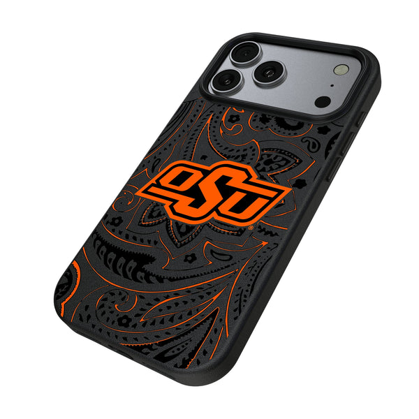 Oklahoma State University Cowboys Paisley iPhone MagSafe Compatible Phone Case for Apple iPhone Iso.Jpg
