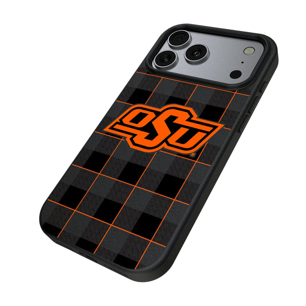 Oklahoma State University Cowboys Plaid iPhone MagSafe Compatible Phone Case for Apple iPhone Iso.Jpg