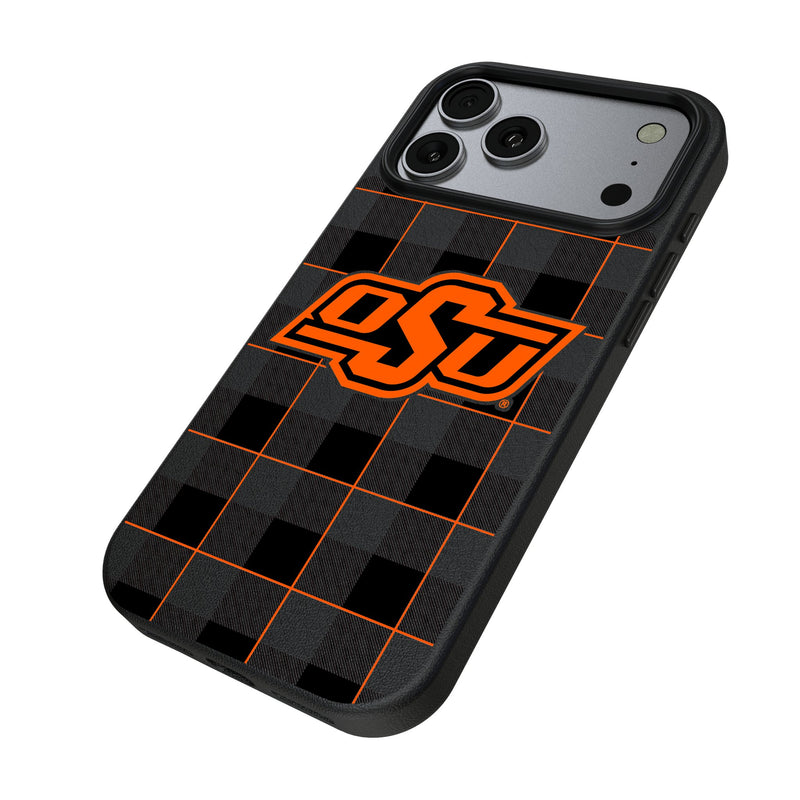 Oklahoma State University Cowboys Plaid iPhone MagSafe Compatible Phone Case for Apple iPhone Iso.Jpg