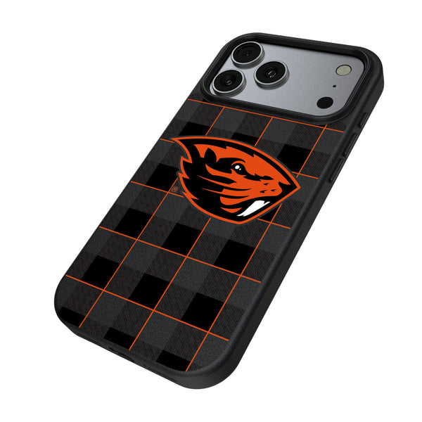 Oregon State University Beavers Plaid iPhone MagSafe Compatible Phone Case for Apple iPhone Iso.Jpg