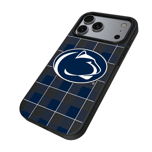 Pennsylvania State University Nittany Lions Plaid iPhone MagSafe Compatible Phone Case for Apple iPhone Iso.Jpg