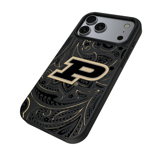 Purdue University Boilermakers Paisley iPhone MagSafe Compatible Phone Case for Apple iPhone Iso.Jpg