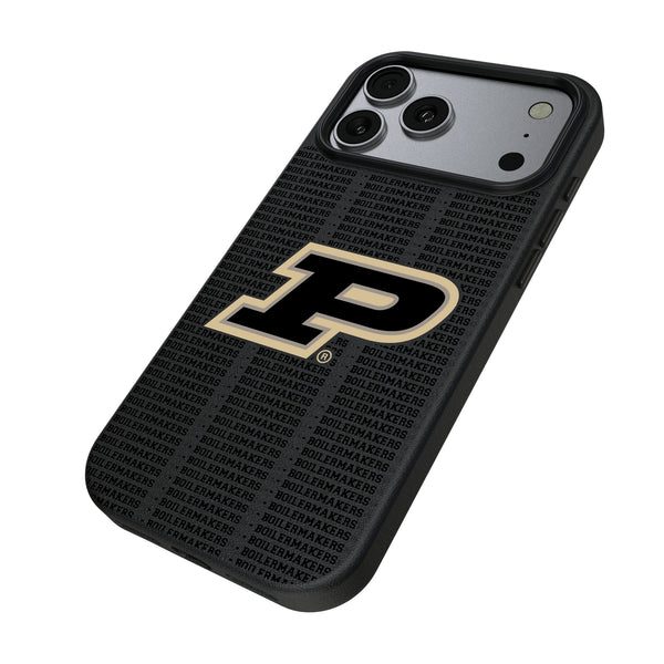 Purdue University Boilermakers Text Backdrop iPhone MagSafe Compatible Phone Case for Apple iPhone Iso.Jpg