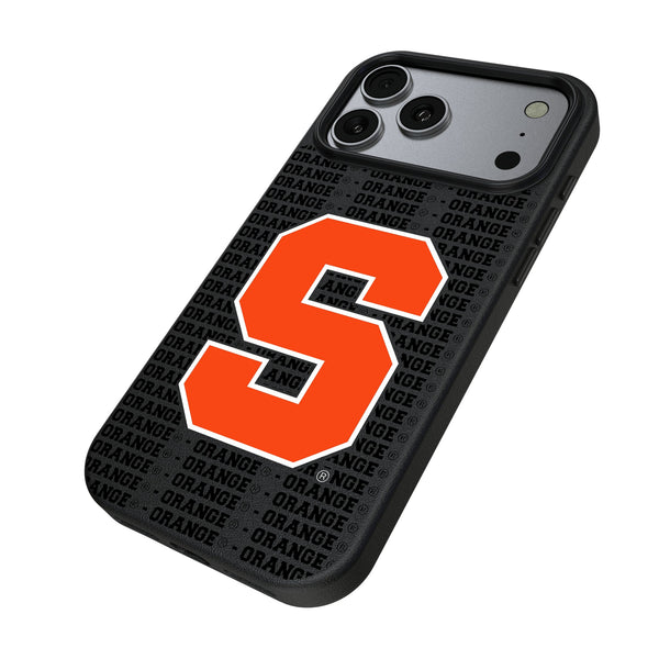Syracuse University Orange Text Backdrop iPhone MagSafe Compatible Phone Case for Apple iPhone Iso.Jpg