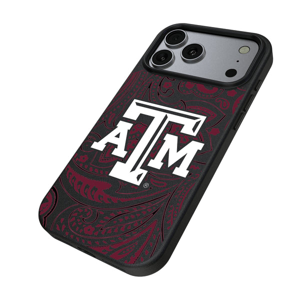 Texas A&M University Aggies Paisley iPhone MagSafe Compatible Phone Case for Apple iPhone Iso.Jpg