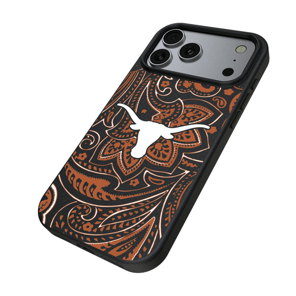 University of Texas Longhorns Paisley iPhone MagSafe Compatible Phone Case for Apple iPhone Iso.Jpg