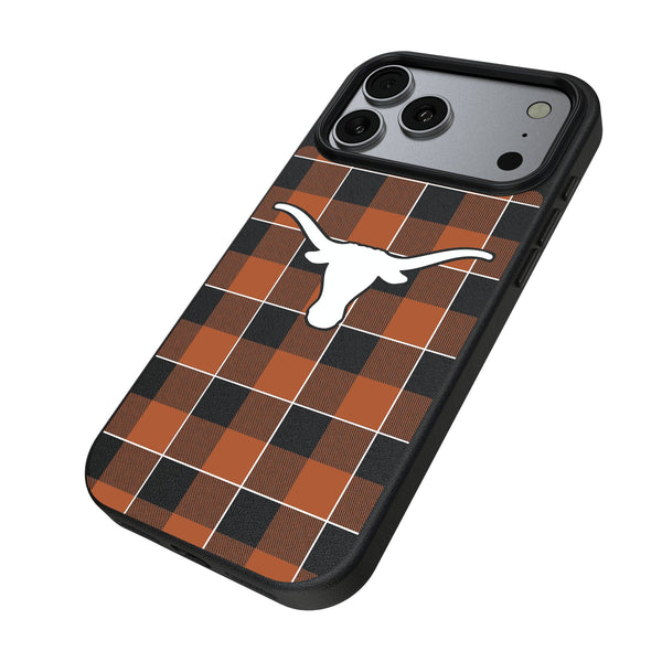 University of Texas Longhorns Plaid iPhone MagSafe Compatible Phone Case for Apple iPhone Iso.Jpg